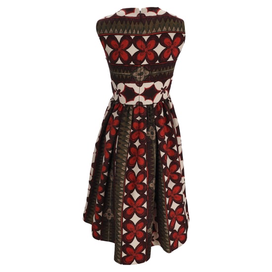 Valentino midi-jurk met bloemen- en Aztekenprint in veelkleurige wol - Image 3