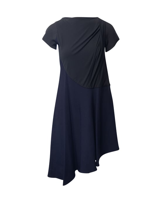 Balenciaga Vintage gebreide jurk in marineblauwe rayon - Image 1
