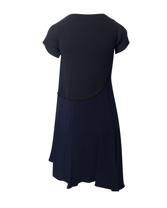Balenciaga Vintage gebreide jurk in marineblauwe rayon - Image 3