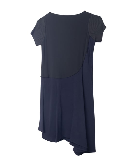 Balenciaga Vintage gebreide jurk in marineblauwe rayon - Image 4
