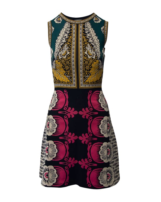 Mouwloze nauwsluitende jurk van Valentino met foulardprint in veelkleurige viscose. - Image 1