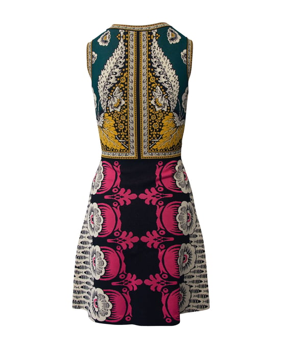 Mouwloze nauwsluitende jurk van Valentino met foulardprint in veelkleurige viscose. - Image 3