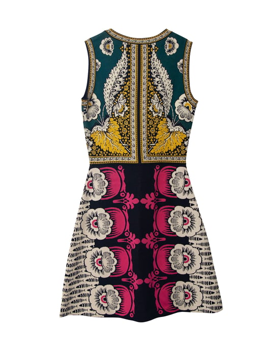 Mouwloze nauwsluitende jurk van Valentino met foulardprint in veelkleurige viscose. - Image 4