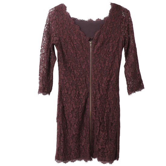 Diane Von Furstenberg kanten jurk in bordeauxrode rayon - Image 5