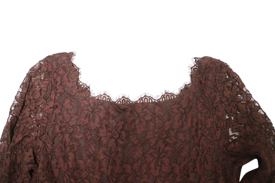 Diane Von Furstenberg kanten jurk in bordeauxrode rayon - Image 6