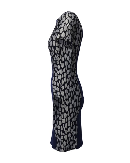 Diane Von Furstenberg Koningin Tilda-jurk in marineblauwe viscose - Image 2