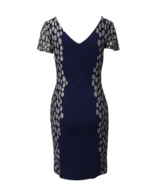 Diane Von Furstenberg Koningin Tilda-jurk in marineblauwe viscose - Image 3