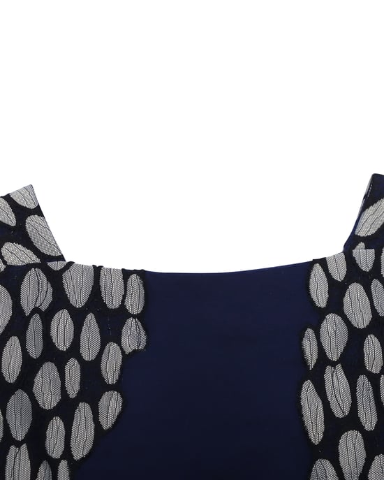 Diane Von Furstenberg Koningin Tilda-jurk in marineblauwe viscose - Image 6
