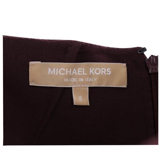 Michael Kors midi-jurk in trompetvorm in bordeauxrode wol - Image 4