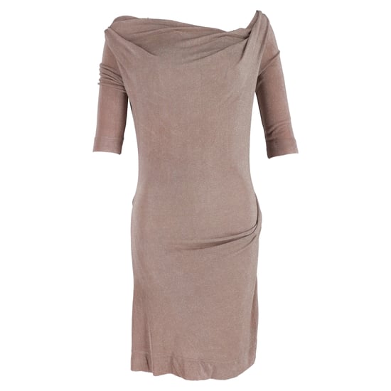 Vivienne Westwood midi-jurk met asymmetrische halslijn in bruine viscose - Image 1