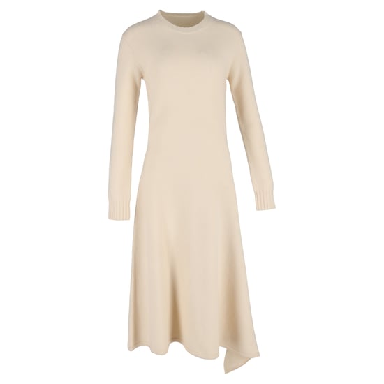 Jil Sander gebreide midi-jurk met lange mouwen van crèmekleurige wol. - Image 1