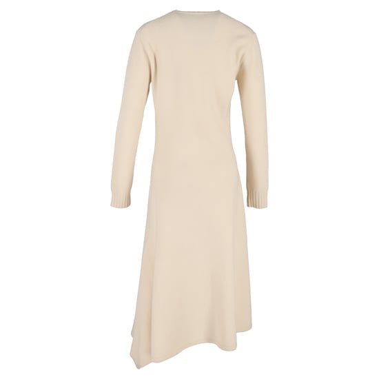 Jil Sander gebreide midi-jurk met lange mouwen van crèmekleurige wol. - Image 3