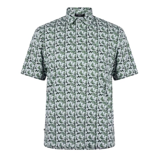 Farah Trawick geometrisch poloshirt voor heren (Harbour Mist) - Image 2