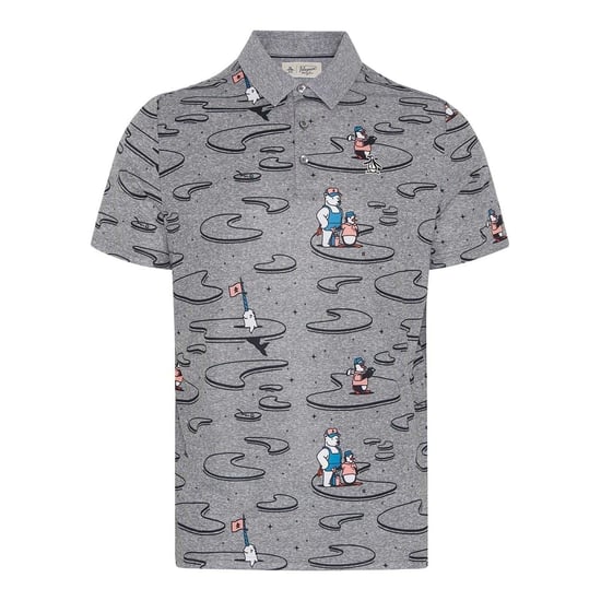 Original Penguin Herenpoloshirt met patroon, normale pasvorm (Stille schaduw) - Image 1