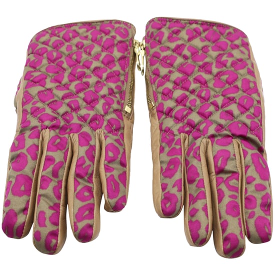 Handschoenen met moerbeiprint in bruin leer - Image 1
