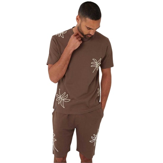 Threadbare Korte broek met bloemmotief heren (Mustang Bruin) - Image 1