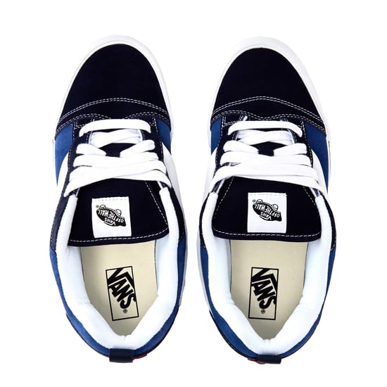 Vans Knu Skool gewatteerde suède skateschoenen voor heren (Marine, Wit) - Image 3