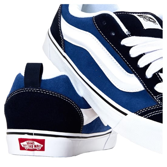 Vans Knu Skool gewatteerde suède skateschoenen voor heren (Marine, Wit) - Image 4