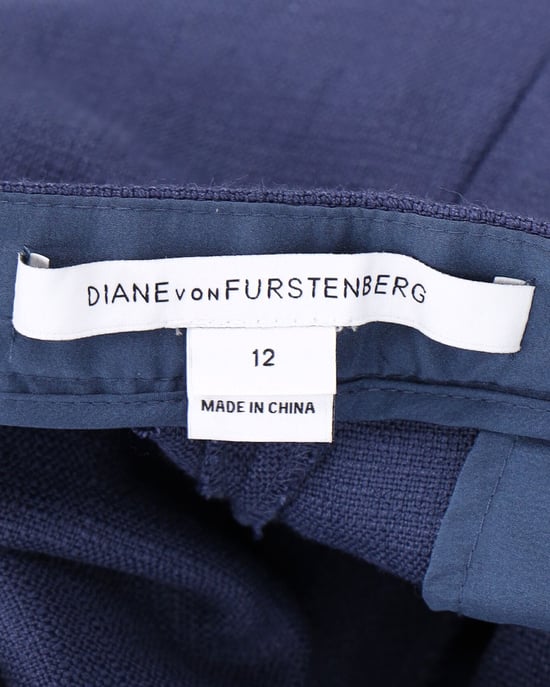 Diane Von Furstenberg broek met plooien in blauwe viscose - Image 4