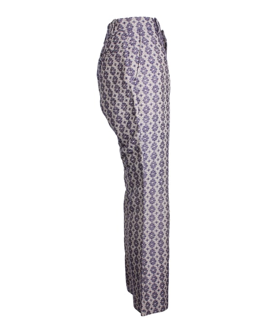 Gucci broek met wijde pijpen en print in veelkleurig linnen - Image 2
