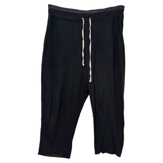 Rick Owens broek met trekkoord in zwarte viscose - Image 1