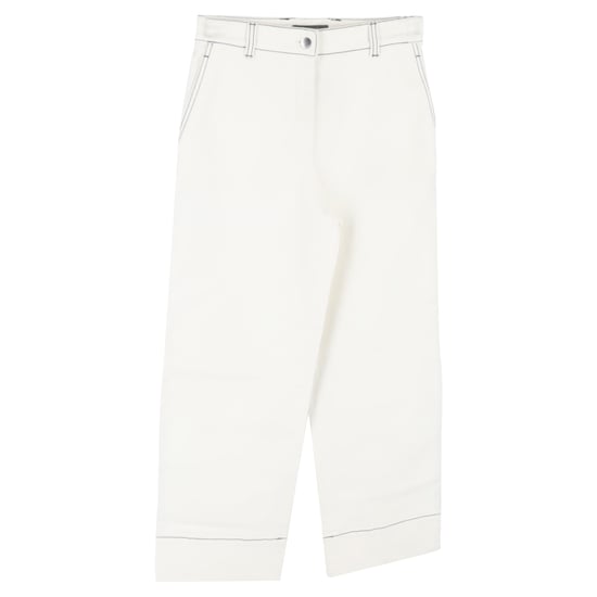 Loro Piana broek met contrasterende stiksels in wit katoen - Image 1