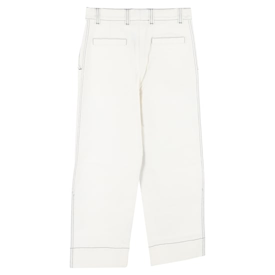 Loro Piana broek met contrasterende stiksels in wit katoen - Image 2