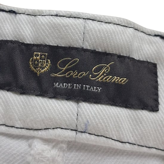Loro Piana broek met contrasterende stiksels in wit katoen - Image 3