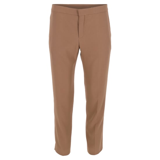 Chloé middelhoge taille rechte broek van bruine wol - Image 1
