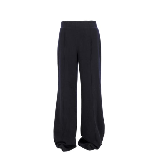 Chloé flared broek met hoge taille in marineblauw kasjmier - Image 1