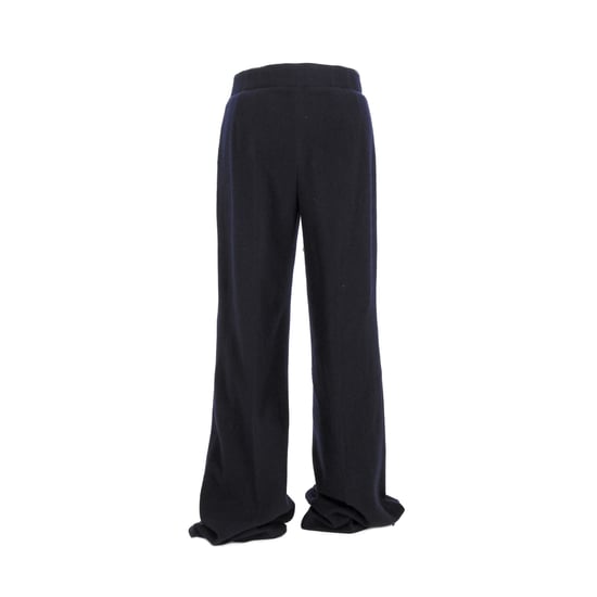 Chloé flared broek met hoge taille in marineblauw kasjmier - Image 3