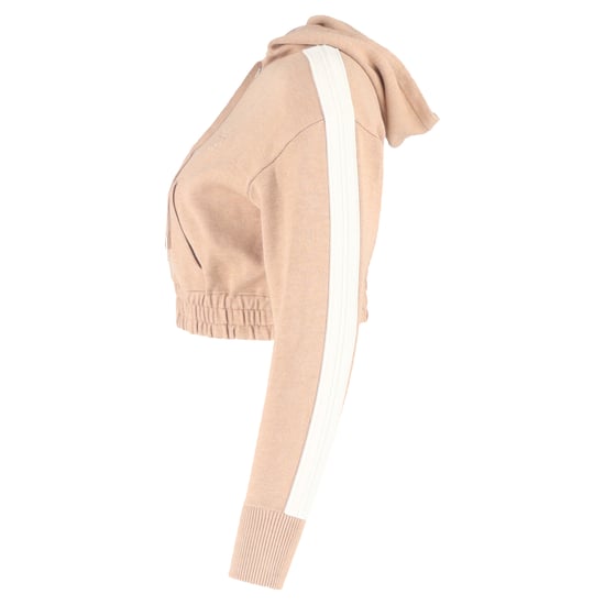 Sandro cropped sweater met capuchon en ritssluiting in beige katoen - Image 2