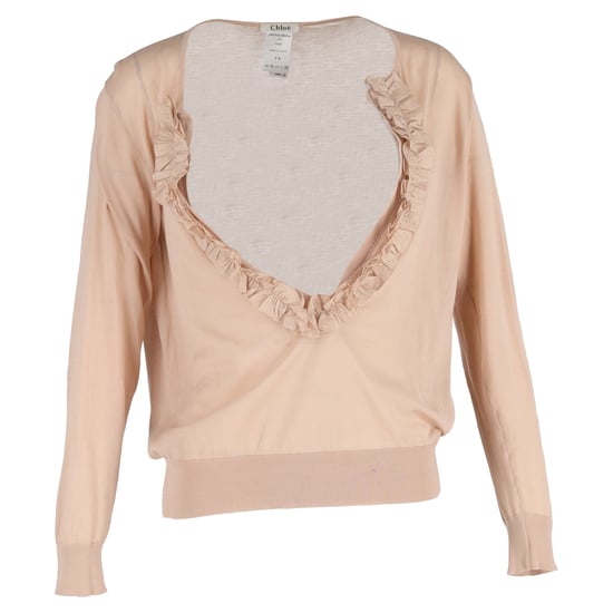 Chloé trui met ruches in pastelroze zijde - Image 1