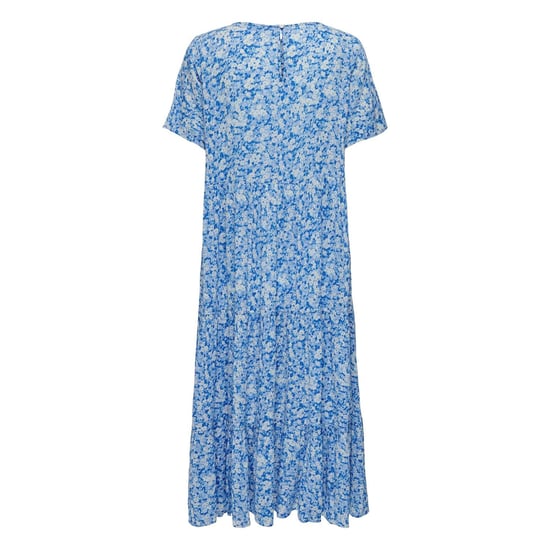 Only Maxijurk met korte mouwen en bloemenpatroon voor dames (Provinciaal Blauw) - Image 2