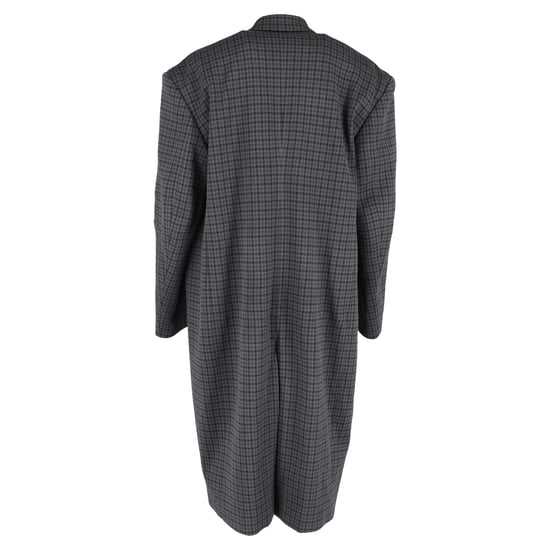 Balenciaga oversized jas met pied-de-poulepatroon in grijs polyester - Image 3