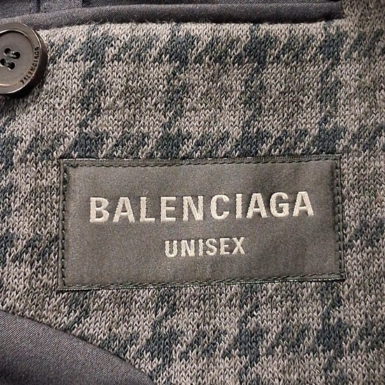 Balenciaga oversized jas met pied-de-poulepatroon in grijs polyester - Image 6