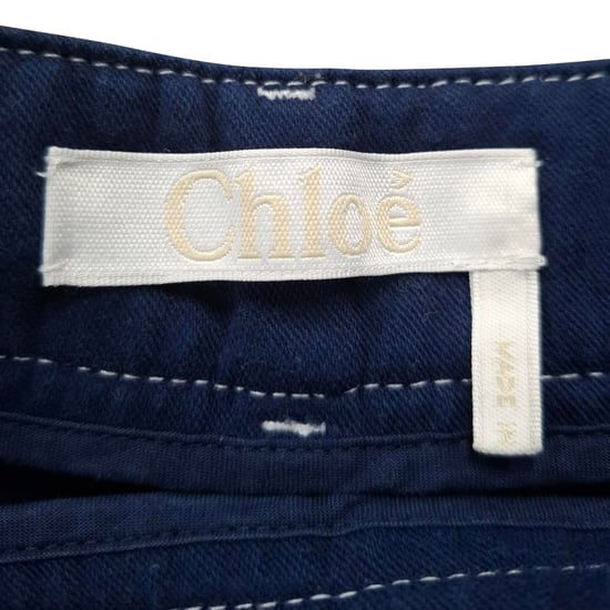 Chloé shorts met contrasterende stiksels in blauw katoen - Image 3
