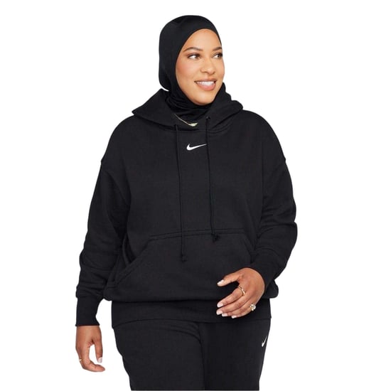 Nike Oversized hoodie met capuchon van Phoenix-fleece voor dames (Zwart, Wit) - Image 1