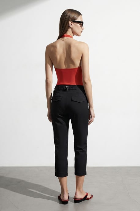 Dames Hoge Taille Wijde Capri Broek - Image 2