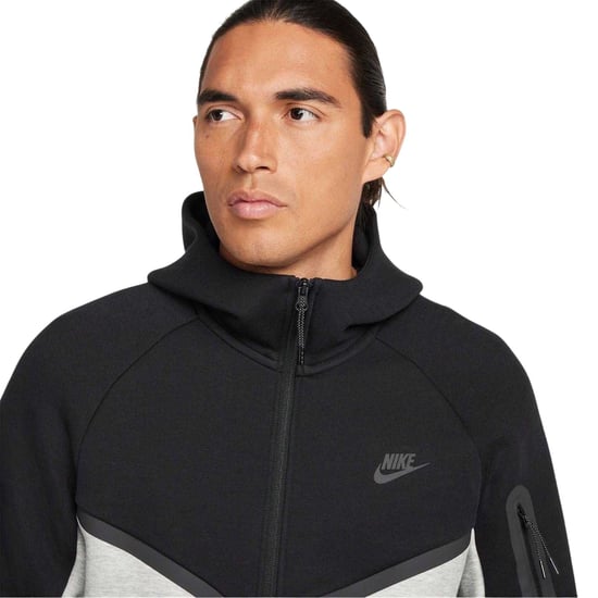 Nike Heren-hoodie met ritssluiting en chevronpatroon (Zwart/Grijs) - Image 3