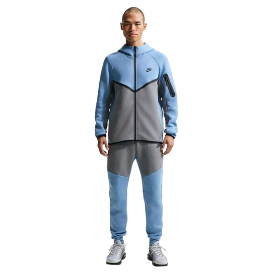 Nike Heren-hoodie met ritssluiting en chevronpatroon (Blauw/Grijs) - Image 1
