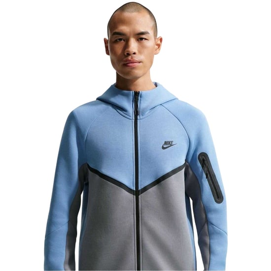 Nike Heren-hoodie met ritssluiting en chevronpatroon (Blauw/Grijs) - Image 3
