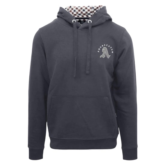 Aquascutum Hoodie met lange mouwen en kangoeroezak voor heren (Antraciet) - Image 1