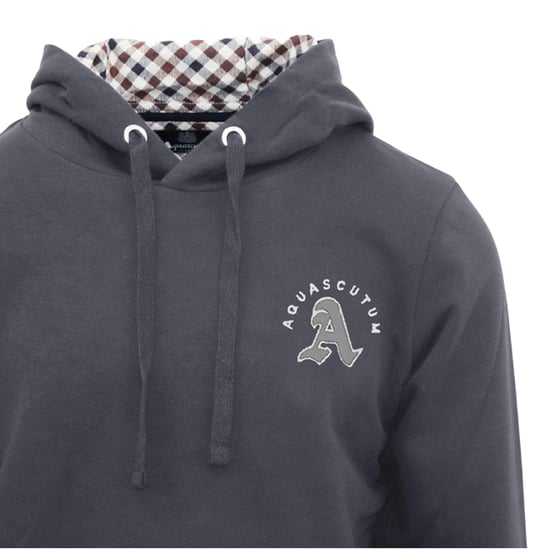Aquascutum Hoodie met lange mouwen en kangoeroezak voor heren (Antraciet) - Image 3