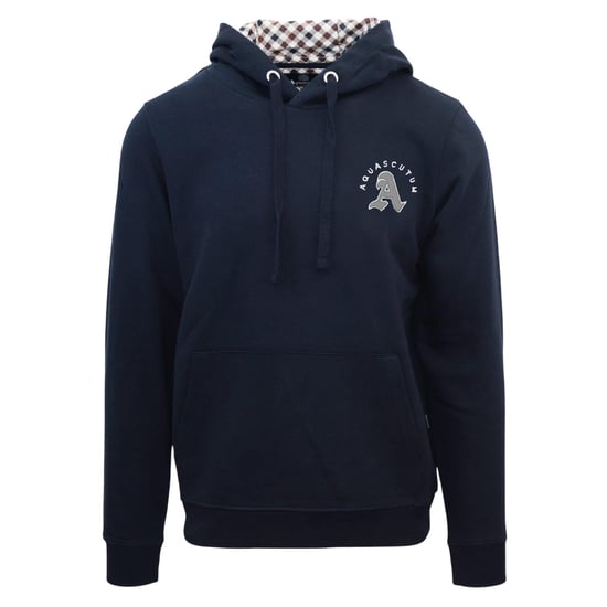 Aquascutum Hoodie met lange mouwen en kangoeroezak voor heren (Marine) - Image 1