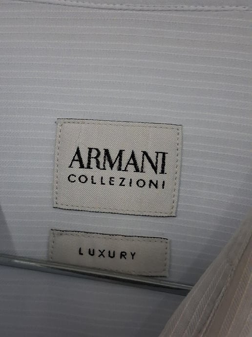 Giorgio Armani overhemd met lange mouwen en microstrepen in lichtblauw katoen - Image 6
