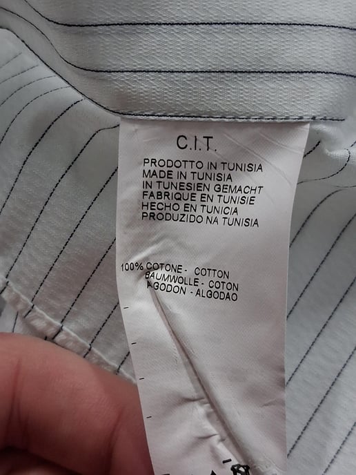 Giorgio Armani gestreept overhemd met lange mouwen in wit katoen - Image 4