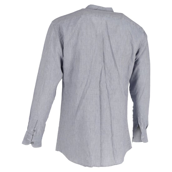 Ermenegildo Zegna overhemd met lange mouwen en knoopsluiting in grijs linnen. - Image 3