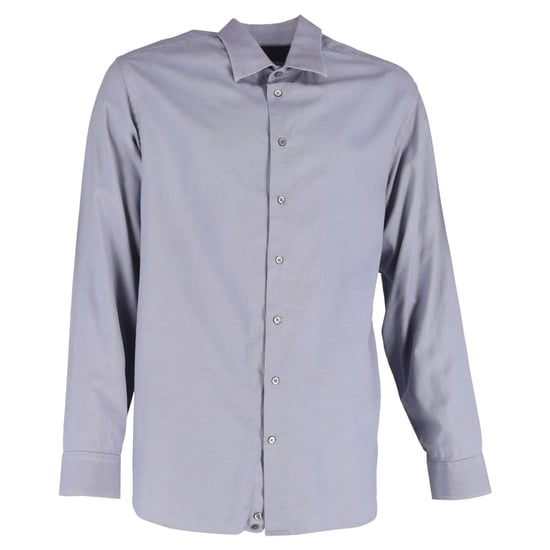 Giorgio Armani overhemd met lange mouwen en patroon in grijze zijde - Image 1