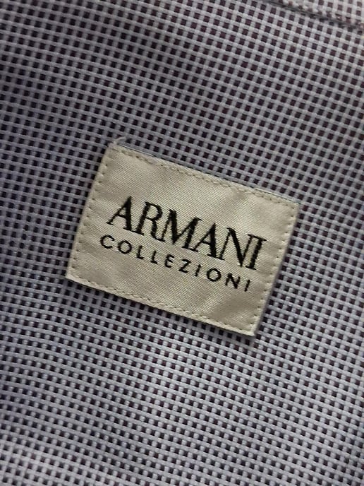 Giorgio Armani overhemd met lange mouwen en patroon in grijze zijde - Image 4
